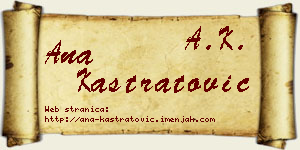 Ana Kastratović vizit kartica